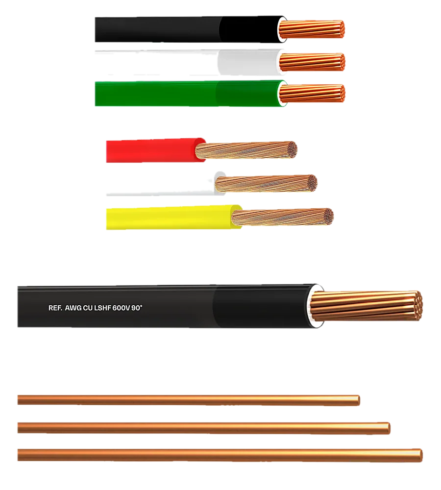 Cables y alambres de cobre
